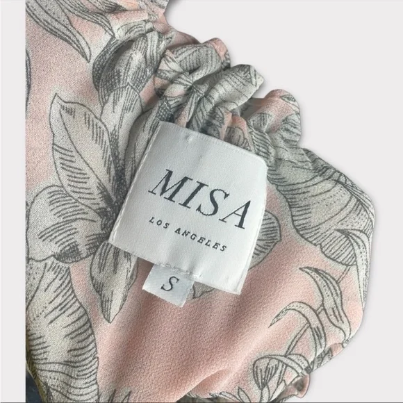 MISA Los Angeles Pink Floral Valeria Halter Midi Dress - Picture 9 of 10